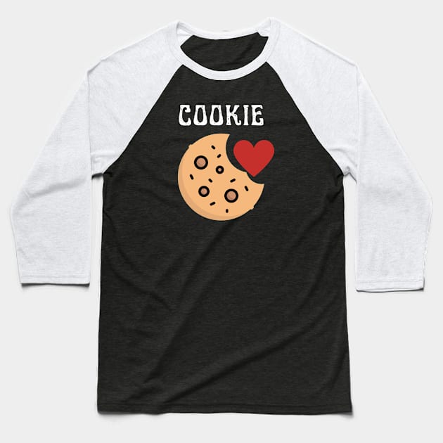 I Love Cookie Baseball T-Shirt by UjuDesigns